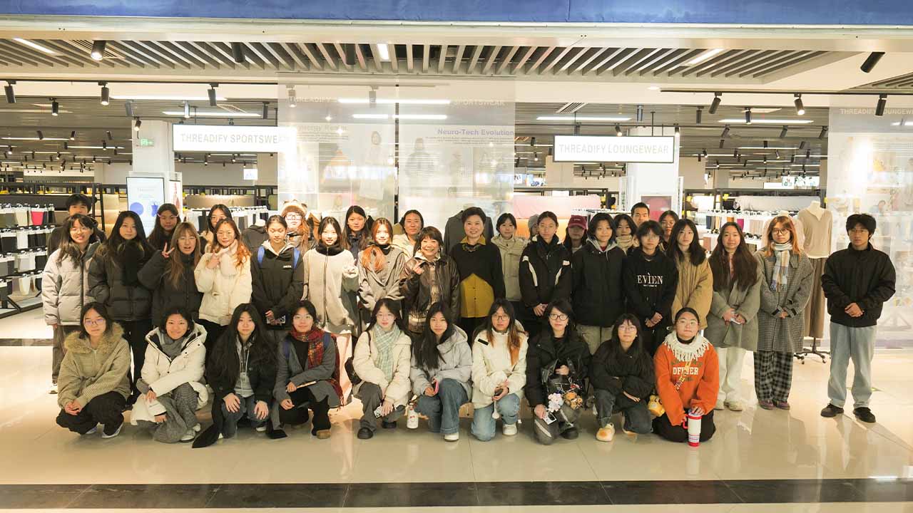 students from the Fashion and Apparel Design program at Shaoxing University of Science and Technology visit Threadify Fashion Complex and learn about fabric innovation digital sampling and design logic
